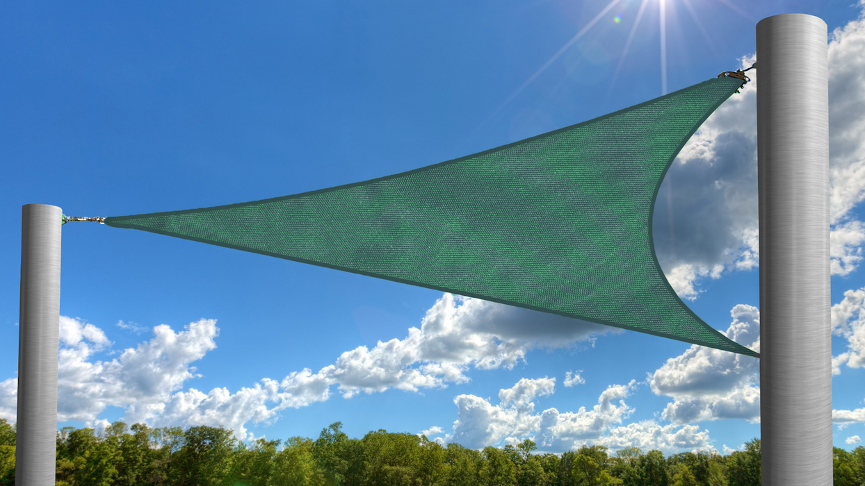 Waterproof Curved-Edge Triangle Sail – Forest Green