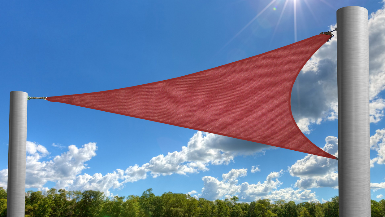 Waterproof Curved-Edge Triangle Sail – Burgundy Red