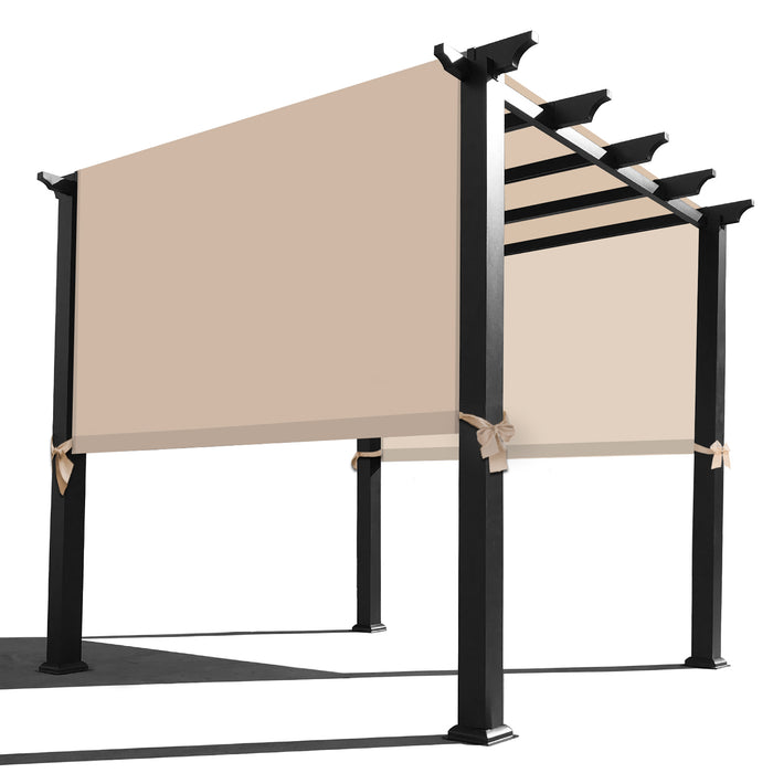 Waterproof Pergola Shade Cover Replacement Canopy with Rod Pockets – Beige