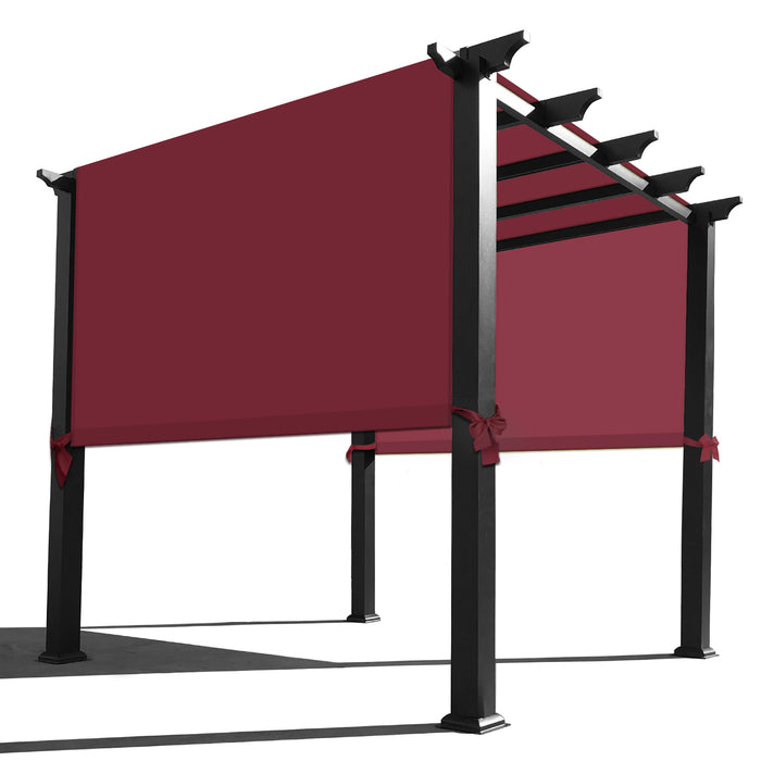 Waterproof Pergola Shade Cover Replacement Canopy with Rod Pockets – Burgundy Red