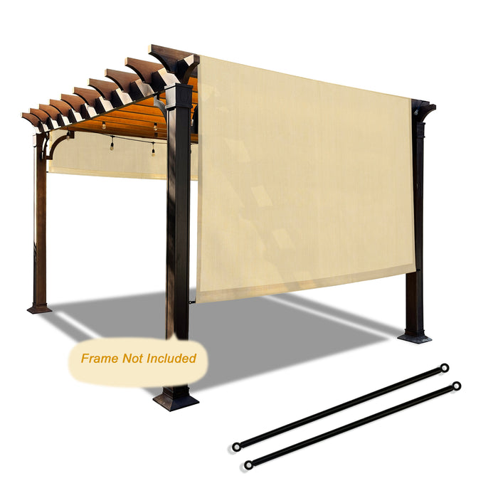 Breathable Pergola Shade Cover Replacement - Pergola Replacement Canopy Adjustable Sun Shade Cover with Heavy Duty Metal Weighted Rods - Grey