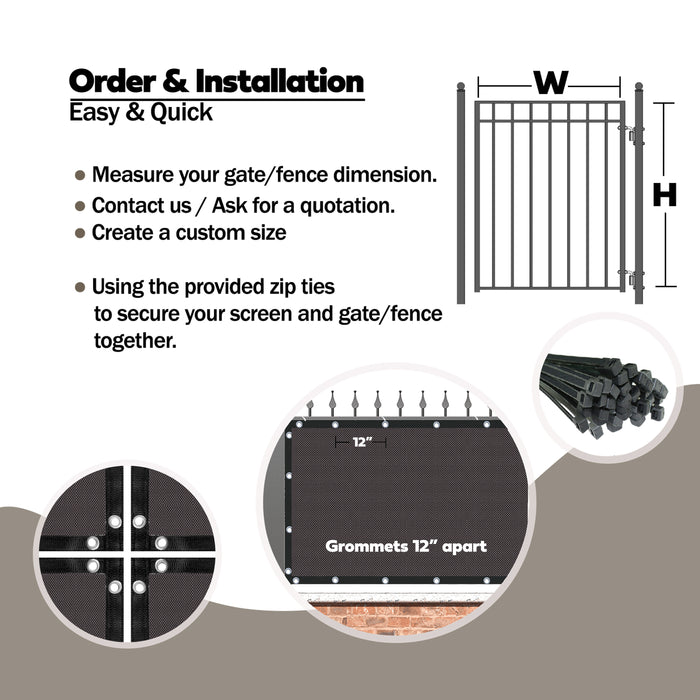 95% UV-Block PVC Coated Heavy Duty Privacy Screen Panel-Gate Shade Privacy Barrier 4 Colors