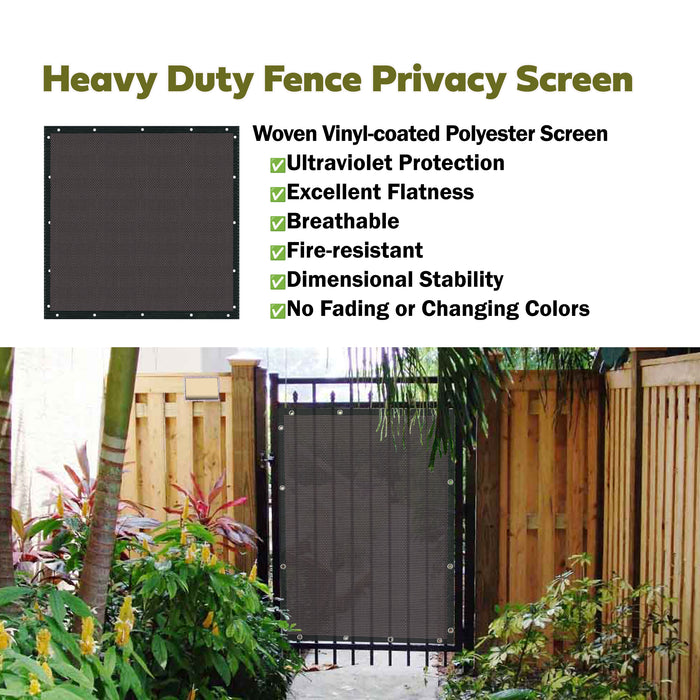 95% UV-Block PVC Coated Heavy Duty Privacy Screen Panel-Gate Shade Privacy Barrier 4 Colors