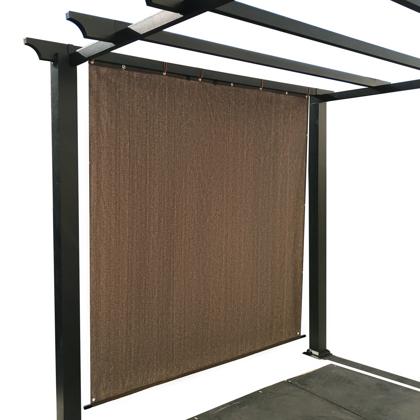 HDPE Sun Shade Cover Panel with 1-Side Grommets & 1-Side Rod Pocket – Brown