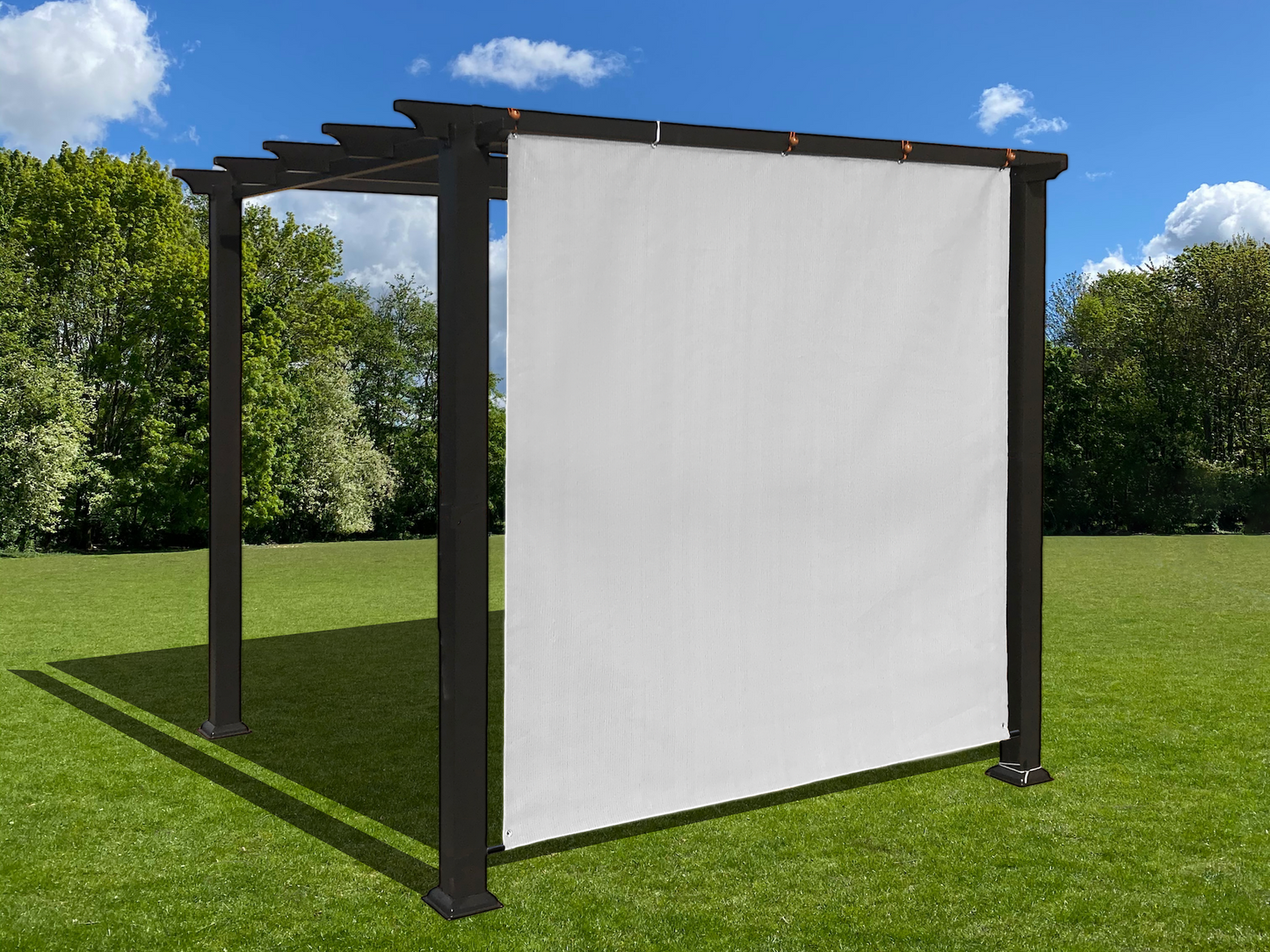 HDPE Sun Shade Cover Panel with 1-Side Grommets & 1-Side Rod Pocket – Smoke Tan