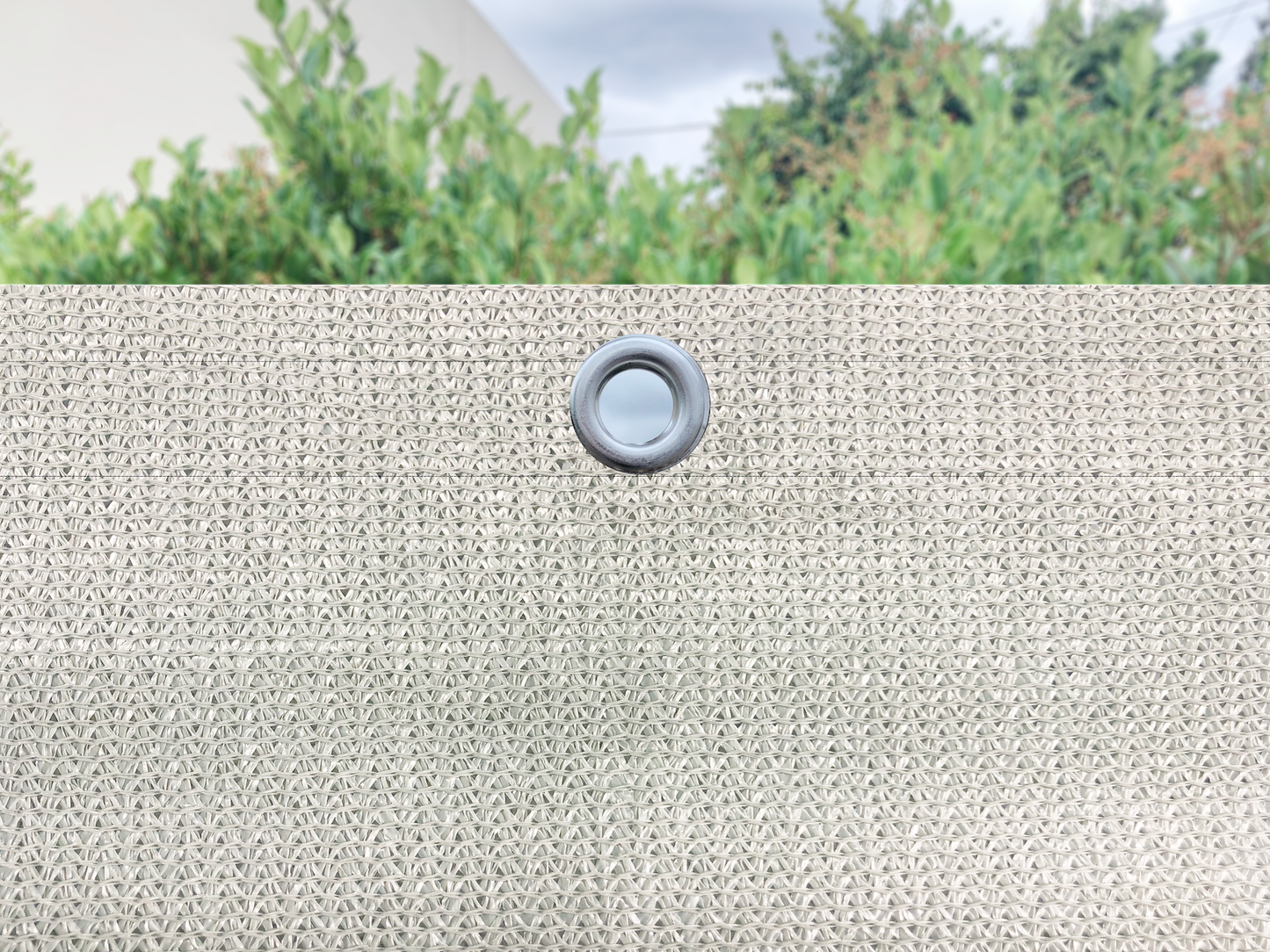 HDPE Sun Shade Cover Panel with 1-Side Grommets & 1-Side Rod Pocket – Smoke Tan