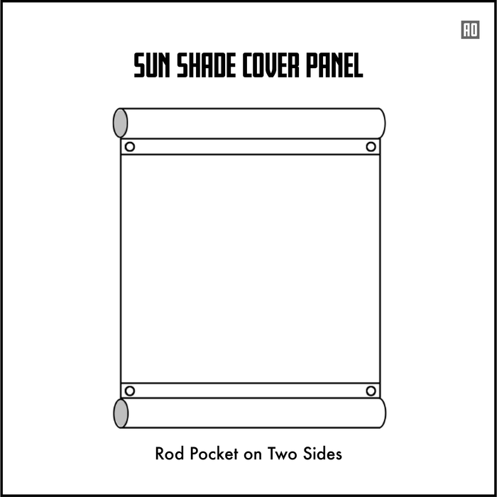 HDPE Sun Shade Cover Panel with 2-Side Rod Pockets – Beige