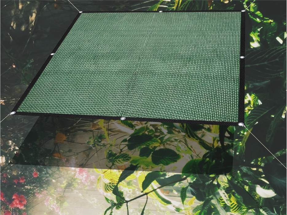 Garden Net with 50% UV Block Shade Cloth with Grommets – Dark Green