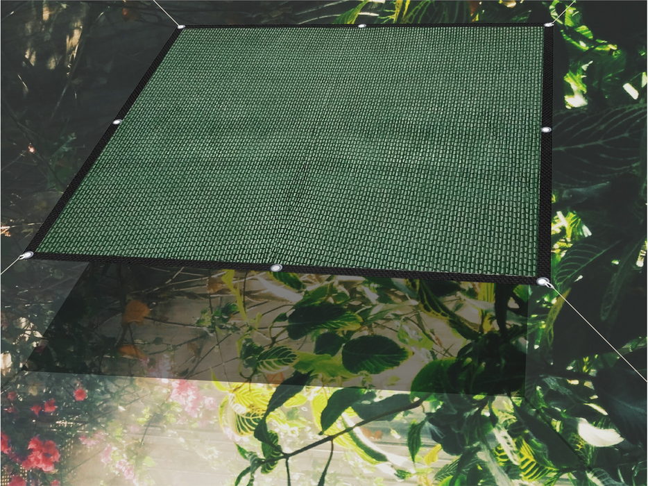 Garden Net with 75% UV Block Shade Cloth with Grommets – Dark Green