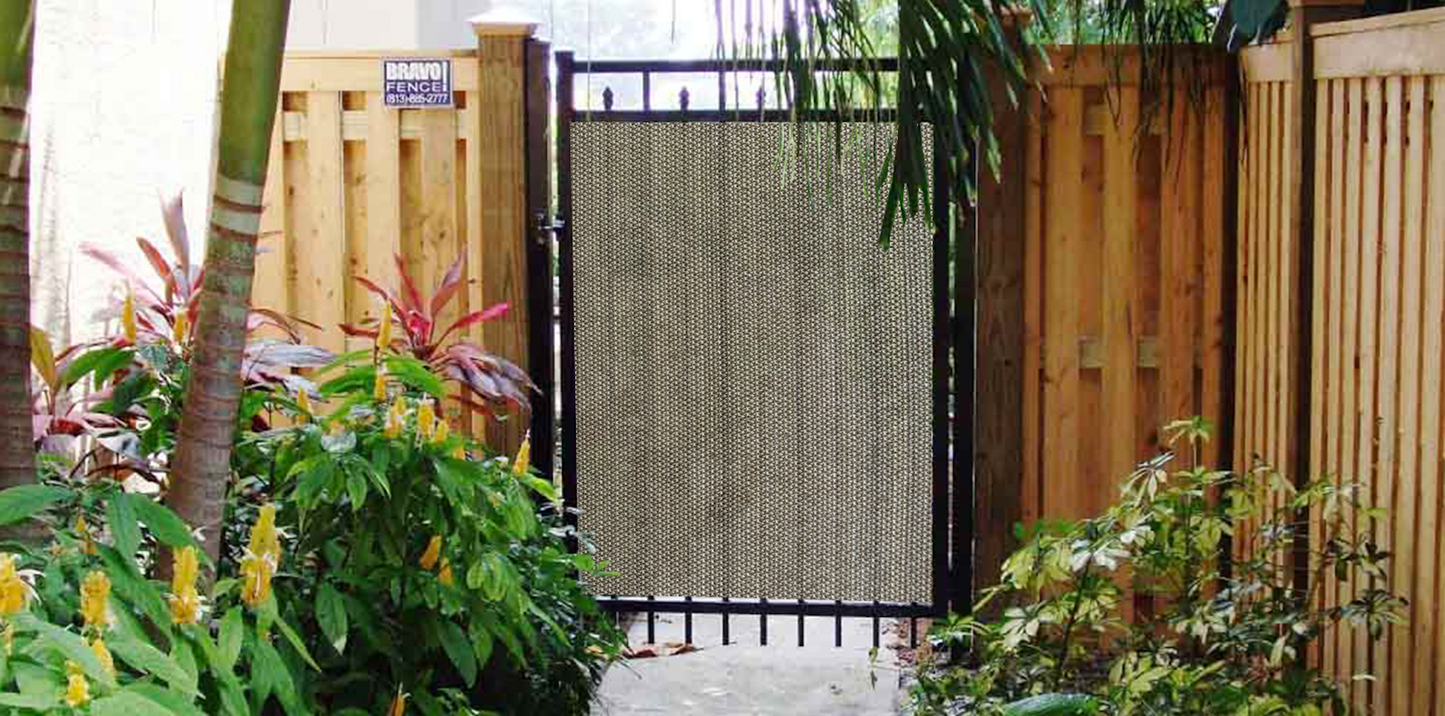 Gate Screen Cover Gate Privacy Screen Privacy Barrier for Fence, Railing, Gate, Driveway – Walnut