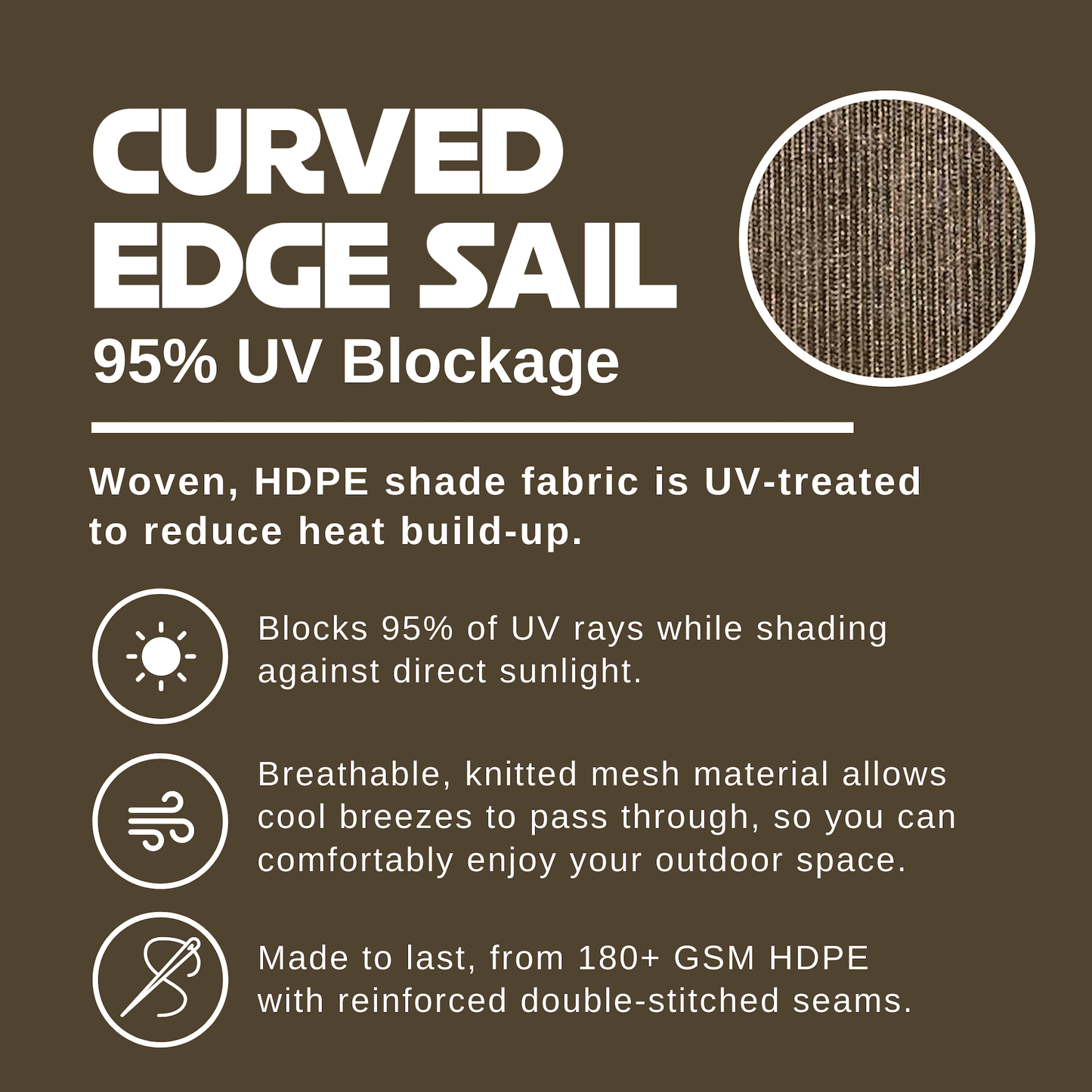 HDPE Curved-Edge Sail – Brown