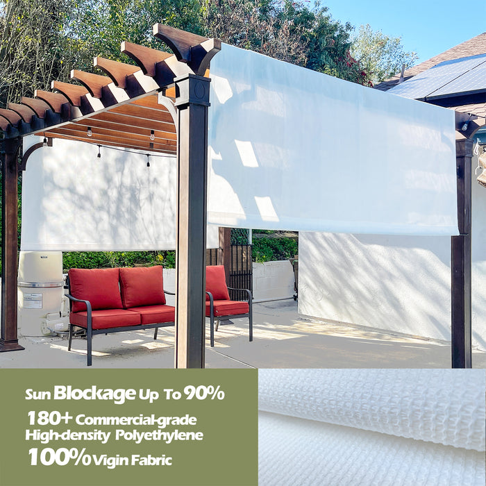 HDPE Pergola Cover with Rod Pockets – White