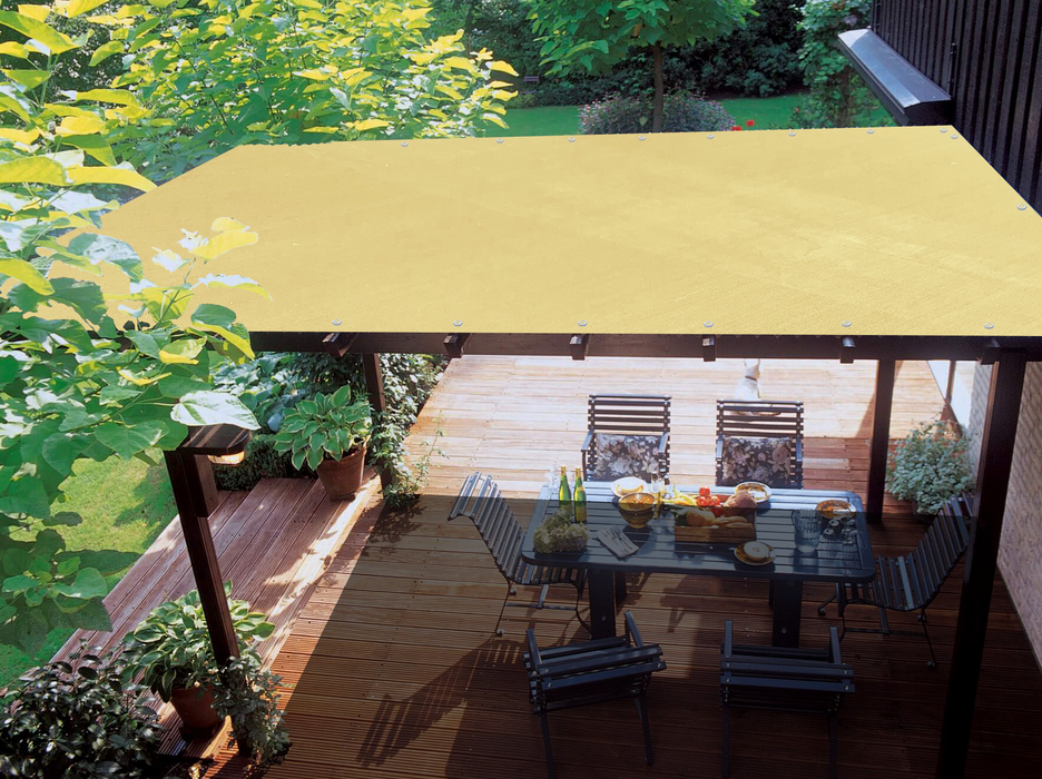 HDPE Pergola & Patio Sun Shade Cover Panel 90% Shade Cloth with Grommets - Sand