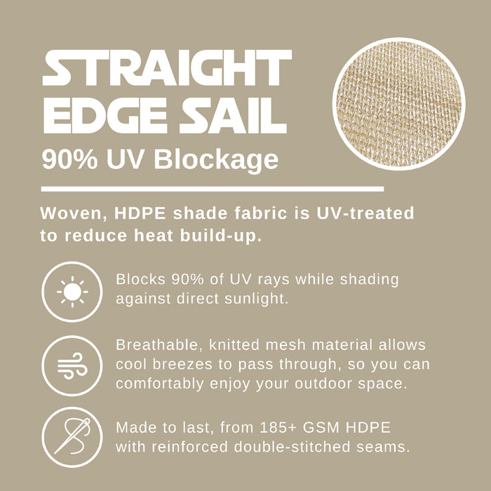 HDPE Straight-Edge Rectangle Sail – Beige