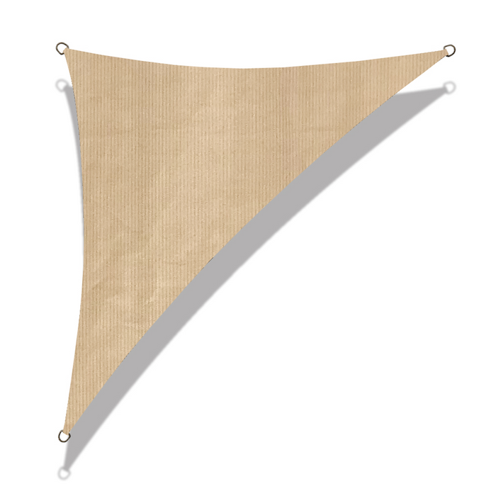 HDPE Permeable Triangle Sun Shade Sail Canopy Shade Awning Cover  – Beige