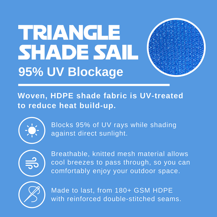 HDPE Triangle Sun Shade Sail – Blue