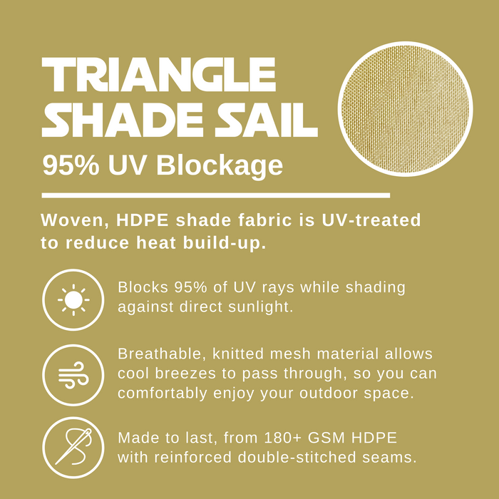 HDPE Triangle Sun Shade Sail – Sand