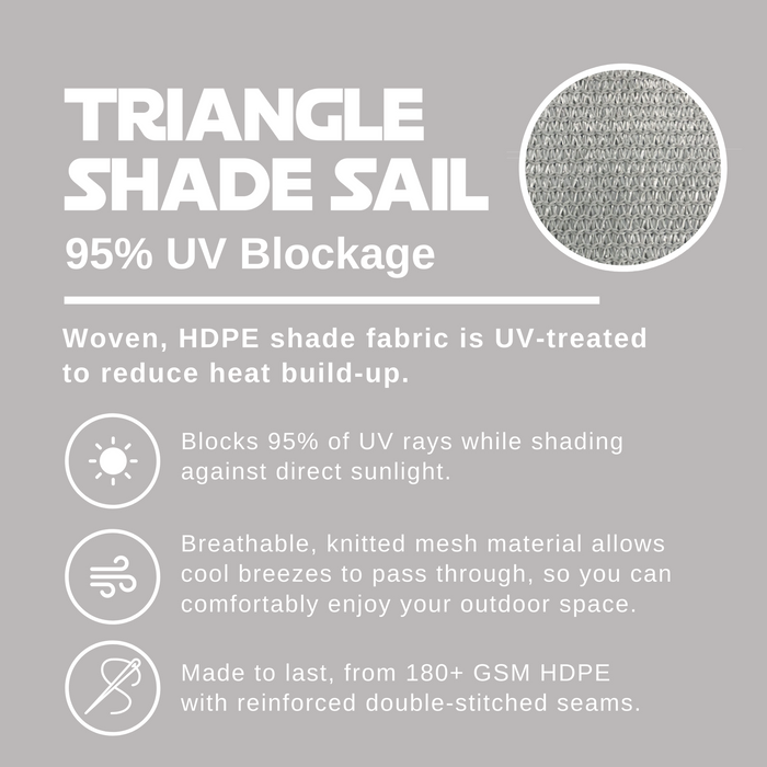 HDPE Triangle Sun Shade Sail – Smoke Tan
