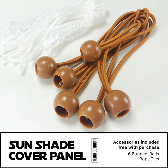 HDPE Sun Shade Cover Panel with 3-Side Grommets & 1-Side Rod Pocket – Smoke Tan