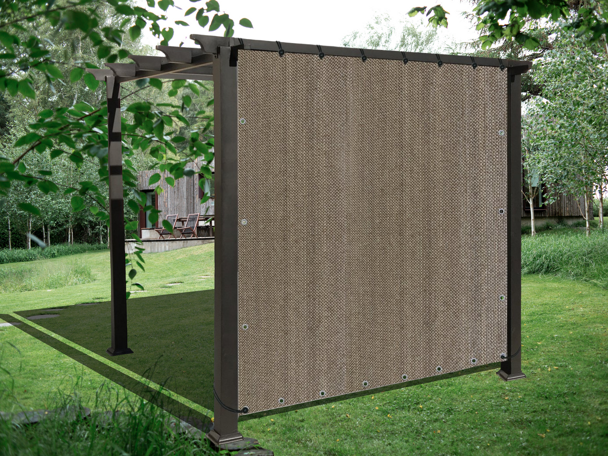 HDPE Sun Shade Cover Panel with 4-Side Grommets – Walnut — Alion Outdoor