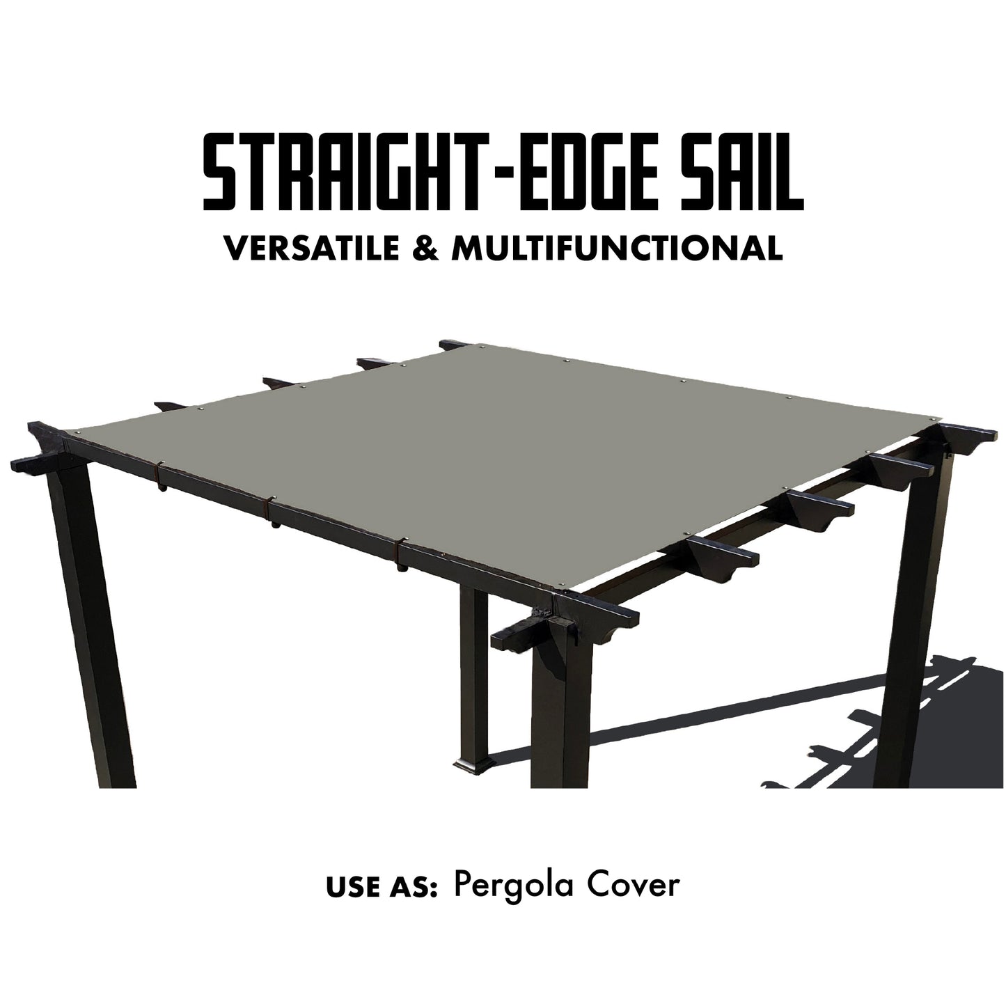 Waterproof Straight-Edge Rectangle Sail – Grey