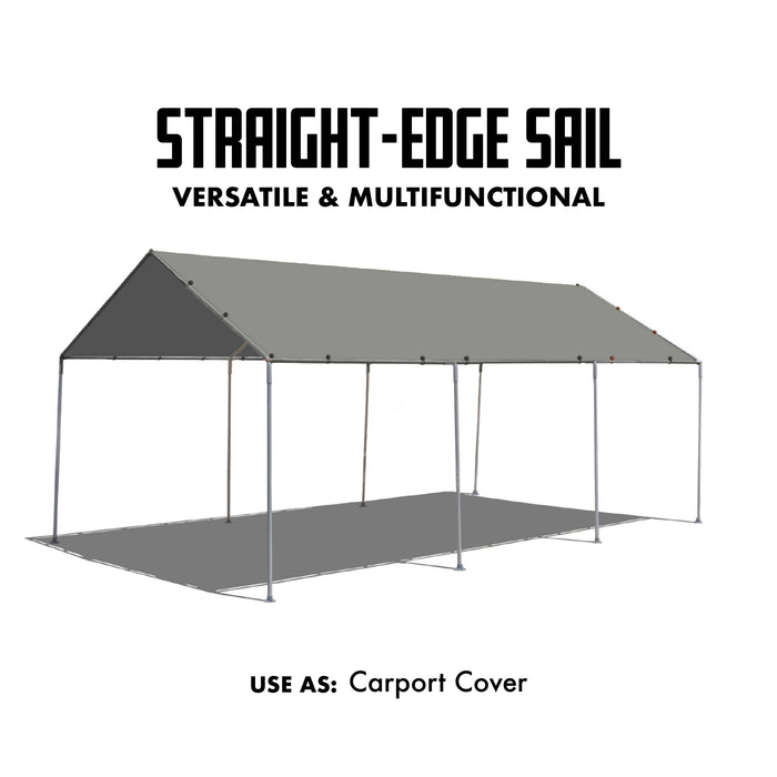 Waterproof Straight-Edge Rectangle Sail – Grey