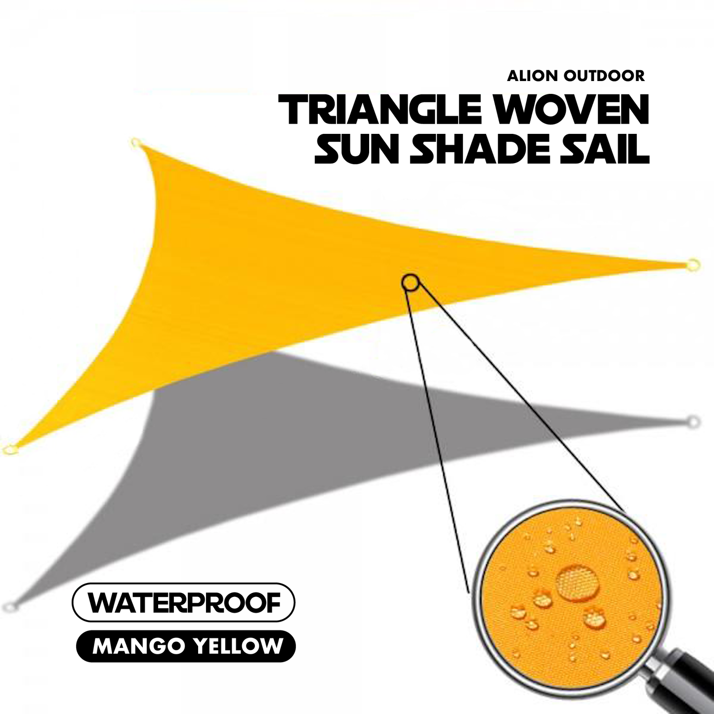 Waterproof Curved-Edge Triangle Sail – Mango Yellow