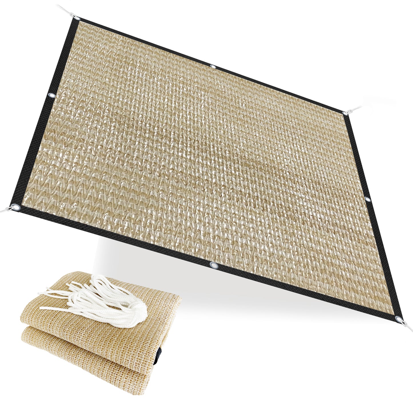 Garden Net with 50% UV Block Shade Cloth with Grommets – Beige